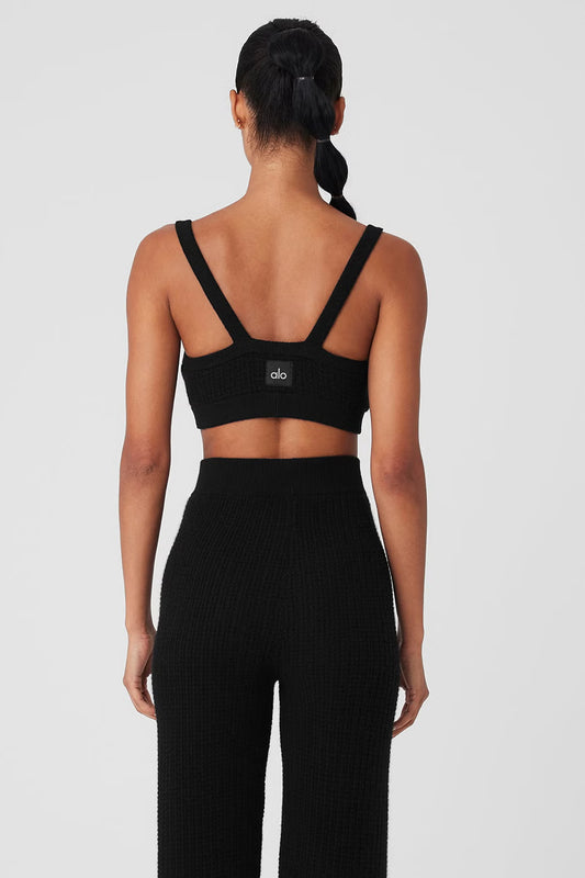 Cashmere Plush Waffle V-neck Bra