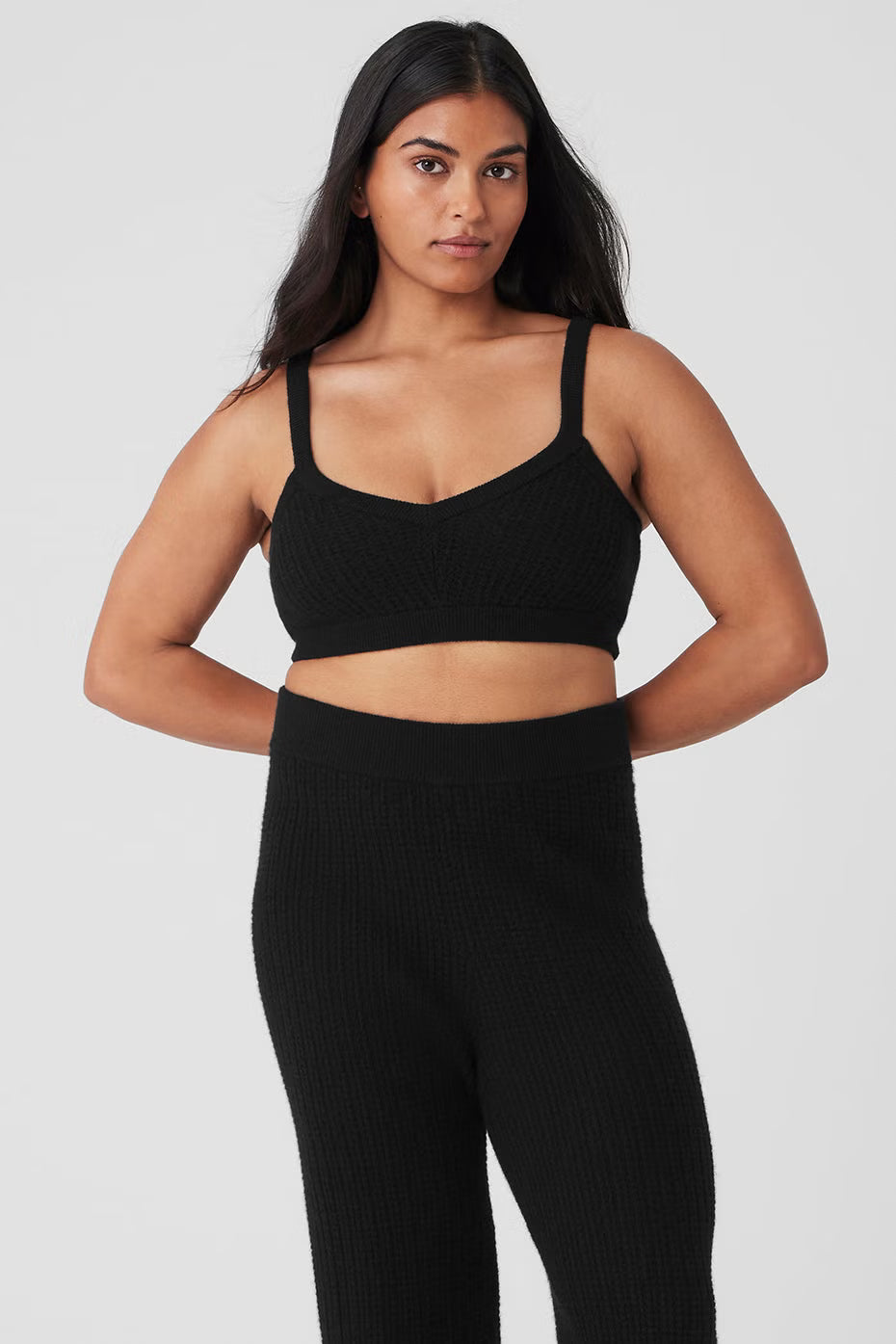 Cashmere Plush Waffle V-neck Bra