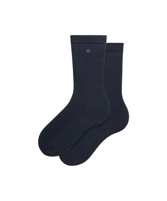 Unisex Ribbed Cotton-Blend Crew Socks