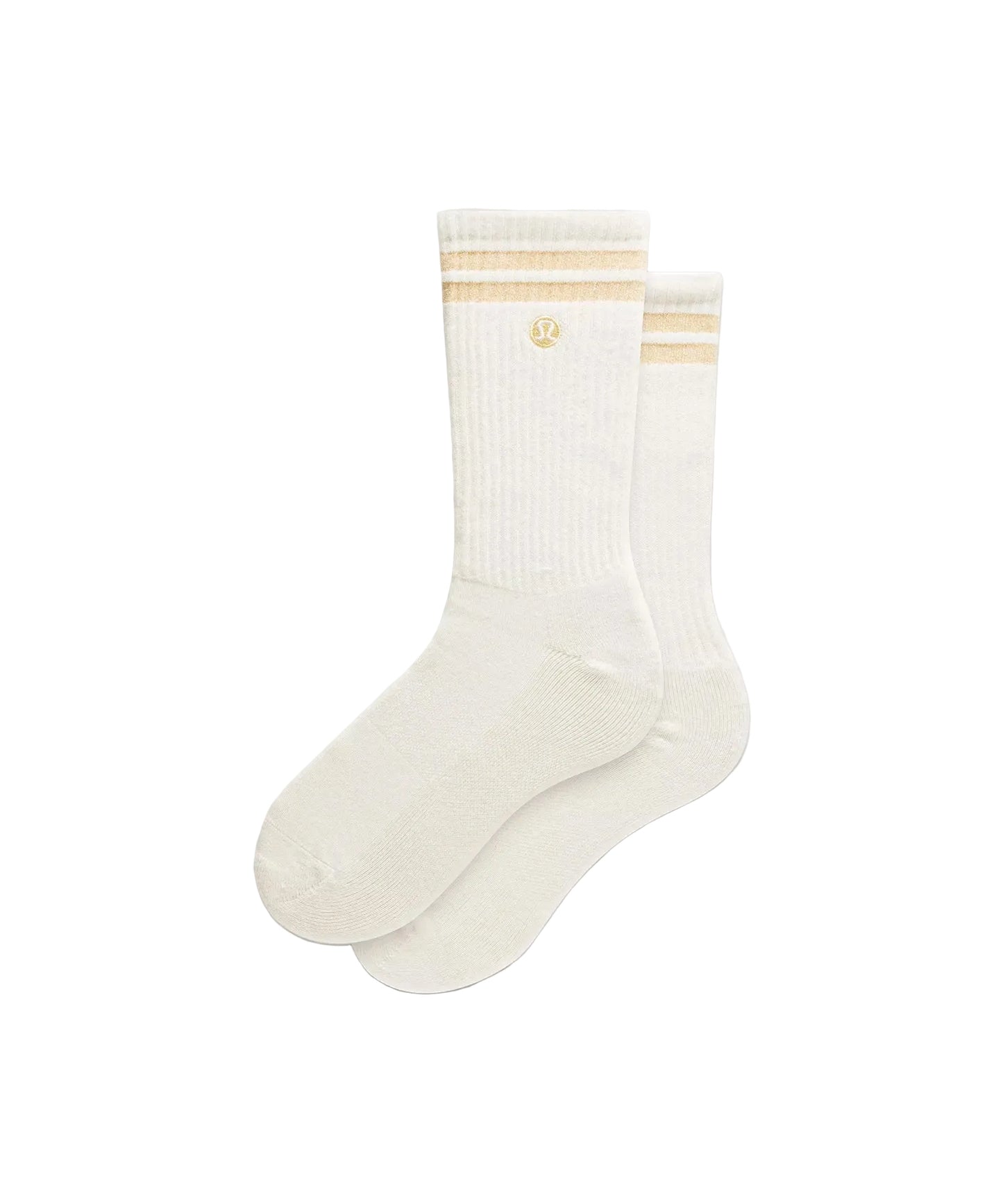 Unisex Daily Essential Crew Socks * Metallic Stripe