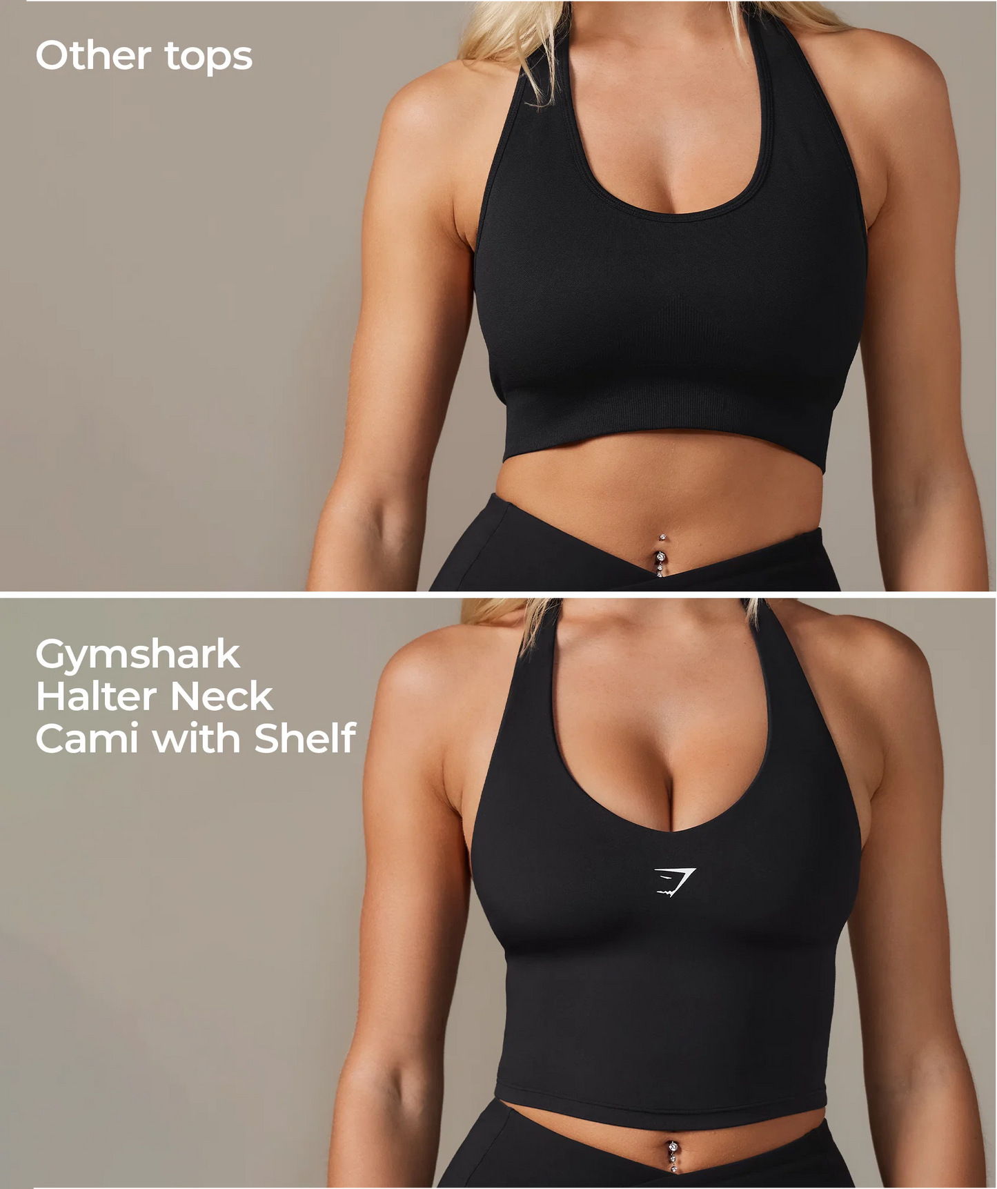 Halter Neck Cami With Shelf