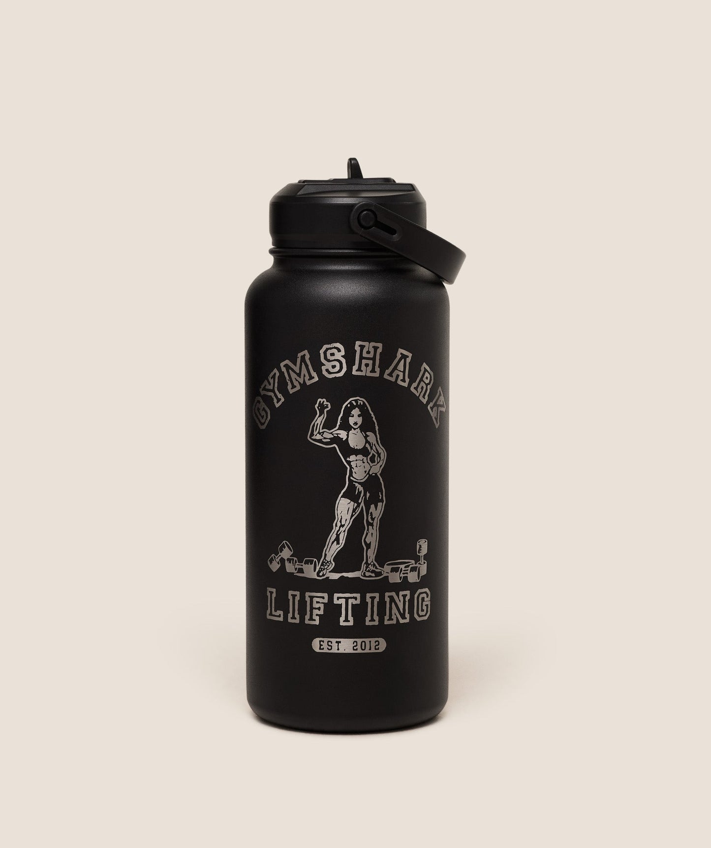 Metal Insulated 1L Bottle with Straw- Strongwomen Graphic